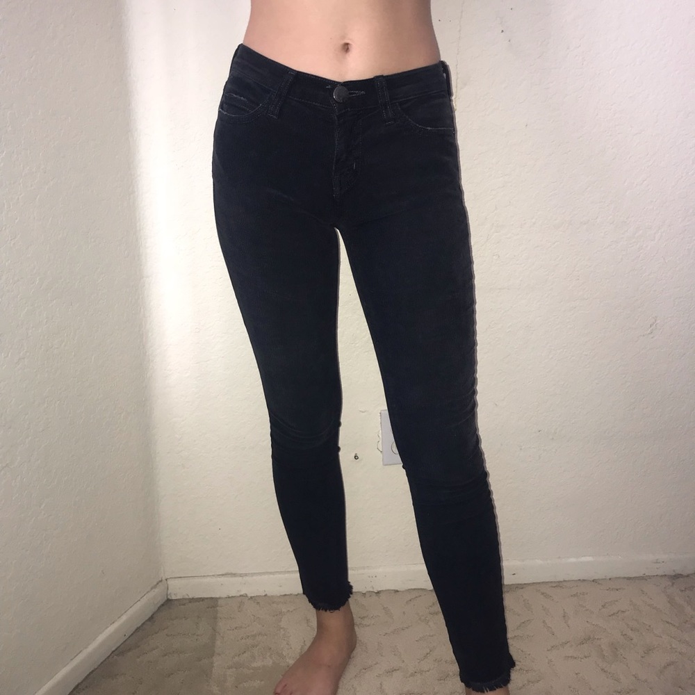 Current/Elliot Black Corduroy Skinny Jeans